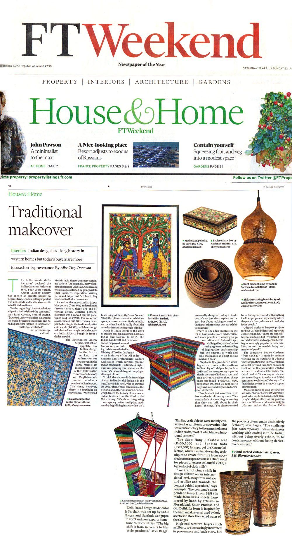 ft Weekend House & Home 21 April 2018